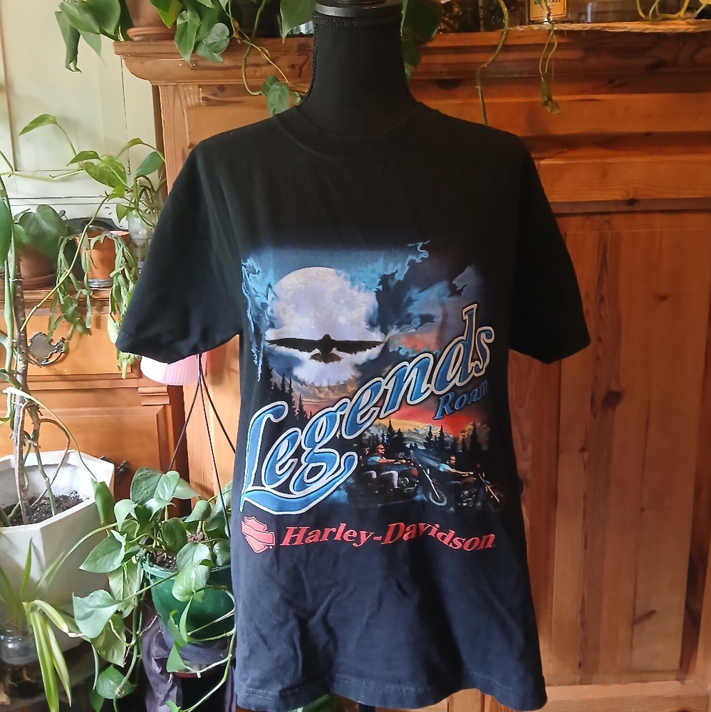 Vintage Harley-Davidson Black Biker Graphic Tee West LA , CA Size Medium